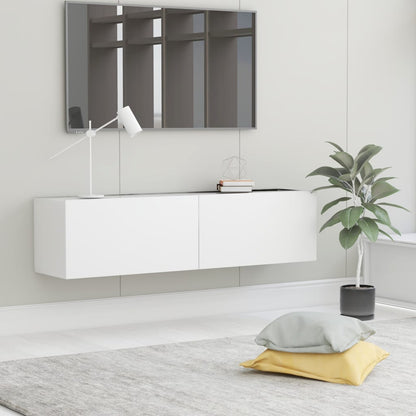 TV Cabinet White Engineered Wood - 120×30×30cm