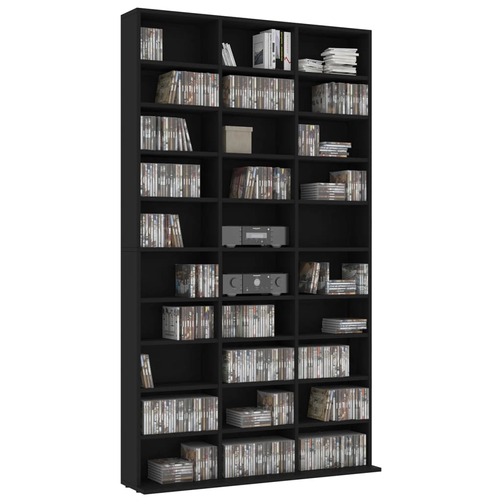 CD Cabinet Black 102x16x177,5 cm Chipboard