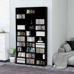 CD Cabinet Black 102x16x177,5 cm Chipboard