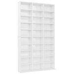 CD Cabinet High Gloss White 102x16x177,5 cm Chipboard