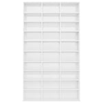 CD Cabinet High Gloss White 102x16x177,5 cm Chipboard