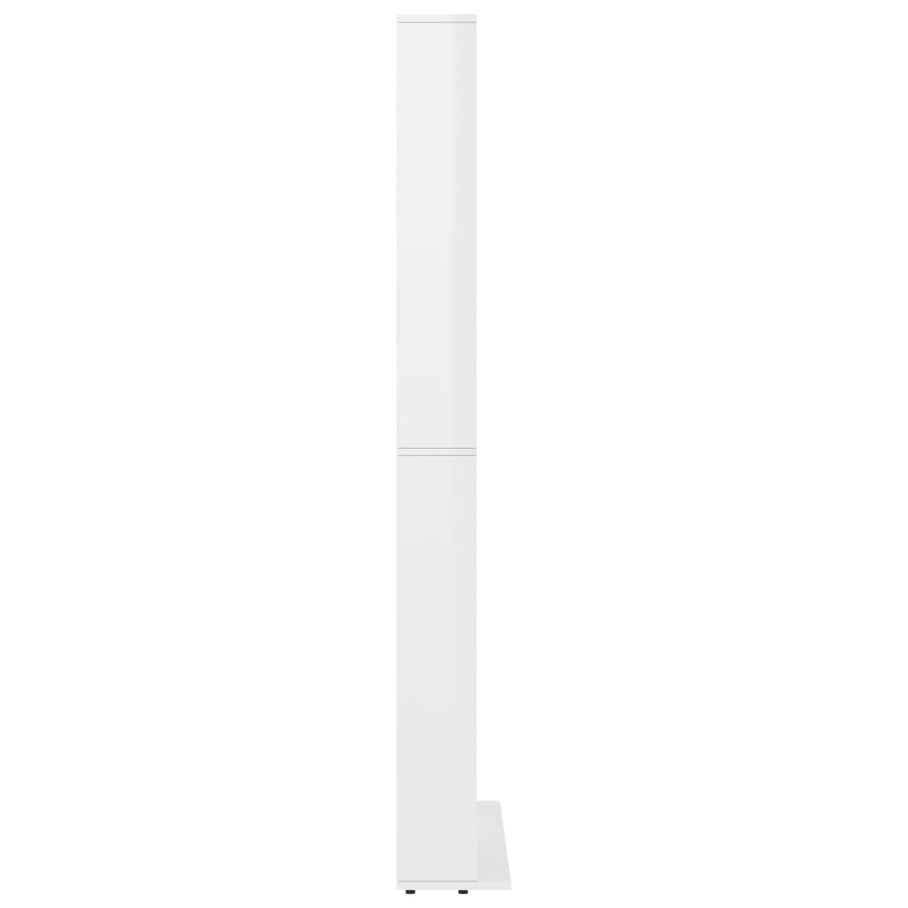 CD Cabinet High Gloss White 102x16x177,5 cm Chipboard