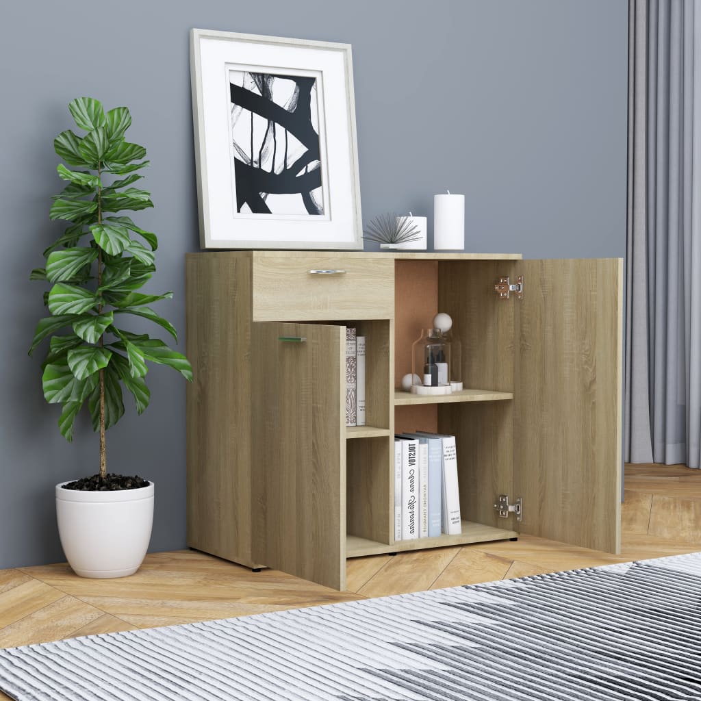 Sideboard Grey 80x36x75 cm Chipboard