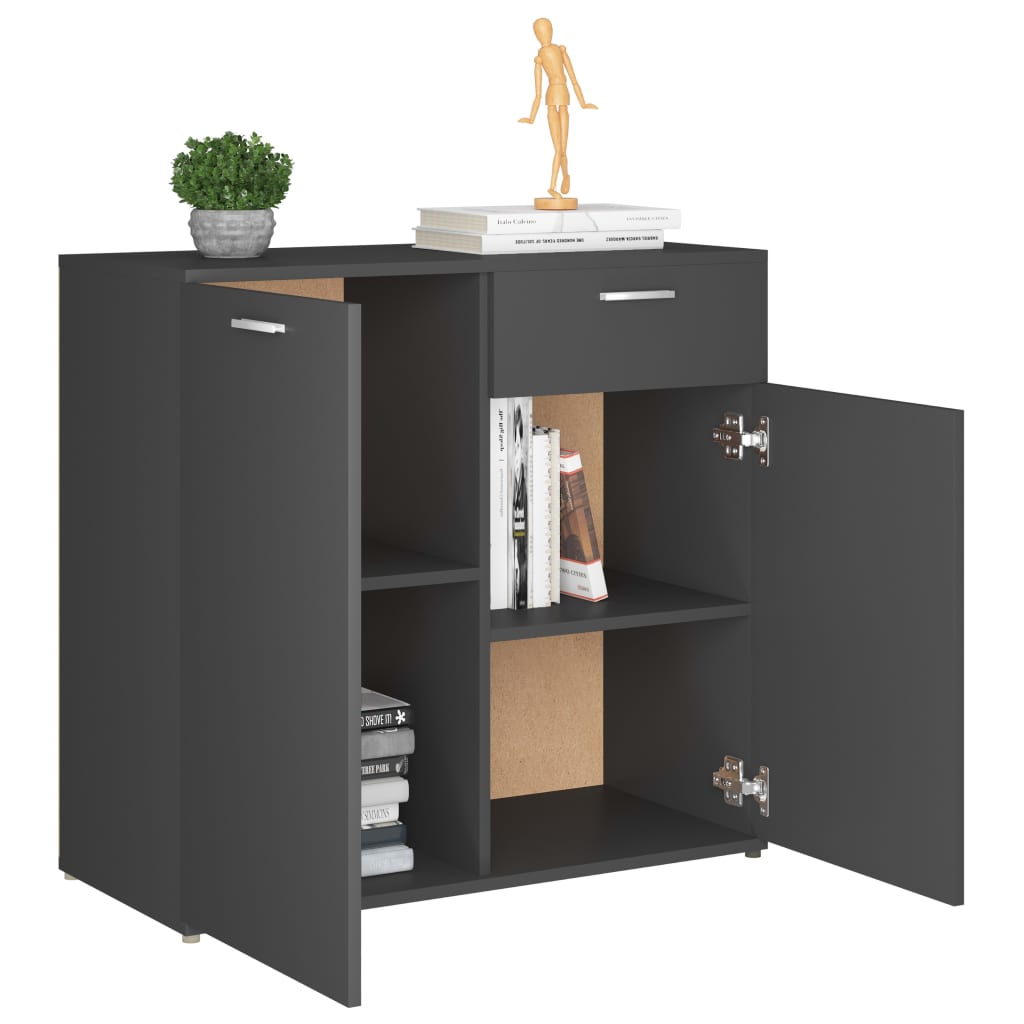 Sideboard Grey 80x36x75 cm Chipboard