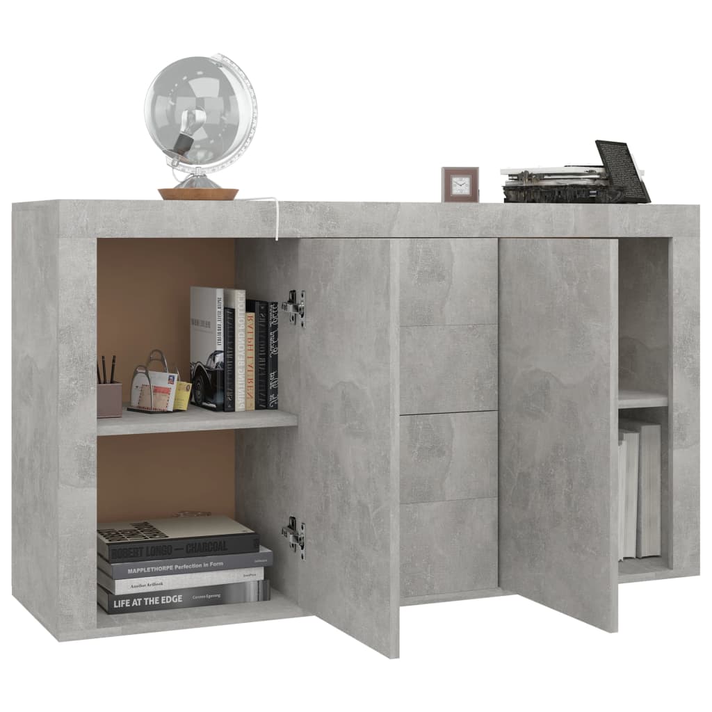 Sideboard Concrete Grey 120x36x69 cm Chipboard