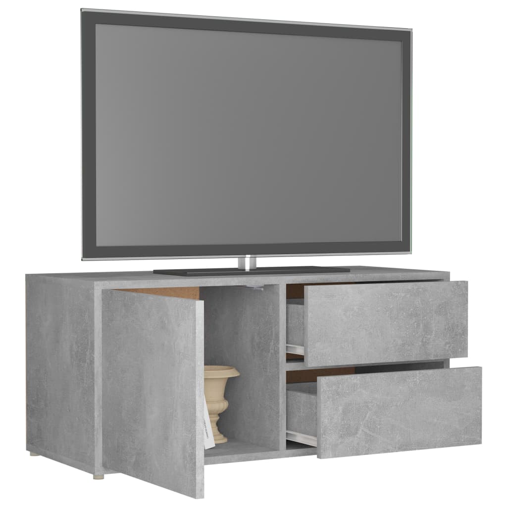 TV Cabinet Concrete Grey 80x34x36 cm Chipboard