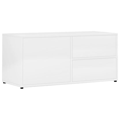 TV Cabinet High Gloss White 80x34x36 cm Chipboard