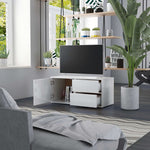 TV Cabinet High Gloss White 80x34x36 cm Chipboard