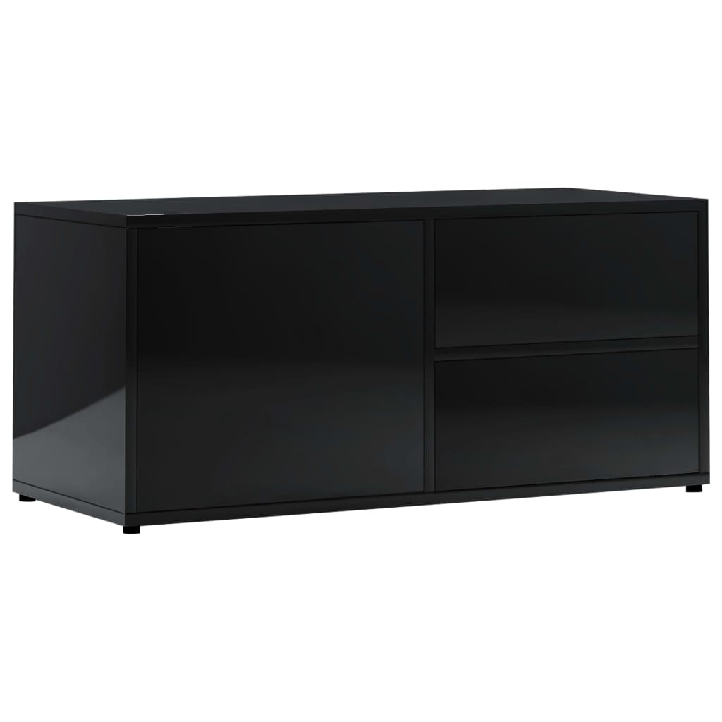 TV Cabinet High Gloss Black 80x34x36 cm Chipboard