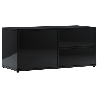 TV Cabinet High Gloss Black 80x34x36 cm Chipboard