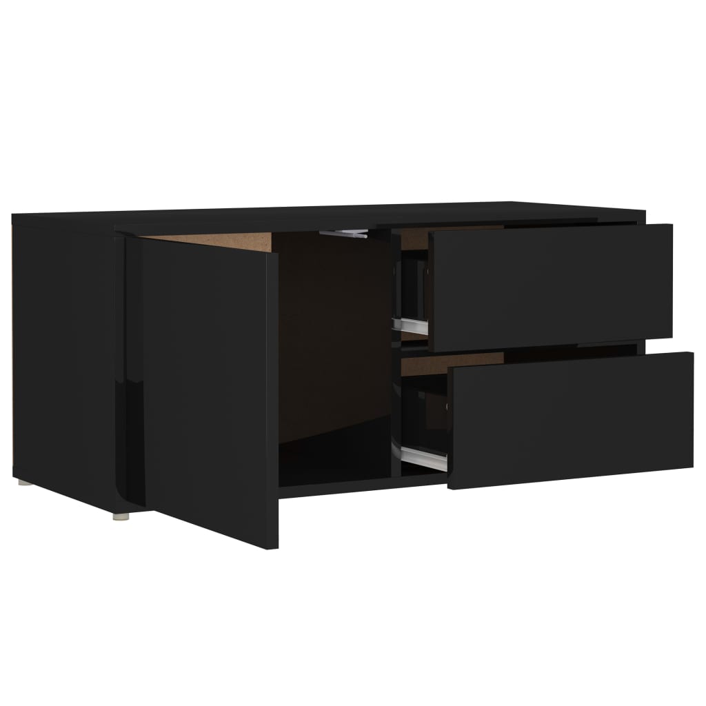 TV Cabinet High Gloss Black 80x34x36 cm Chipboard