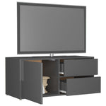 TV Cabinet High Gloss Grey Chipboard