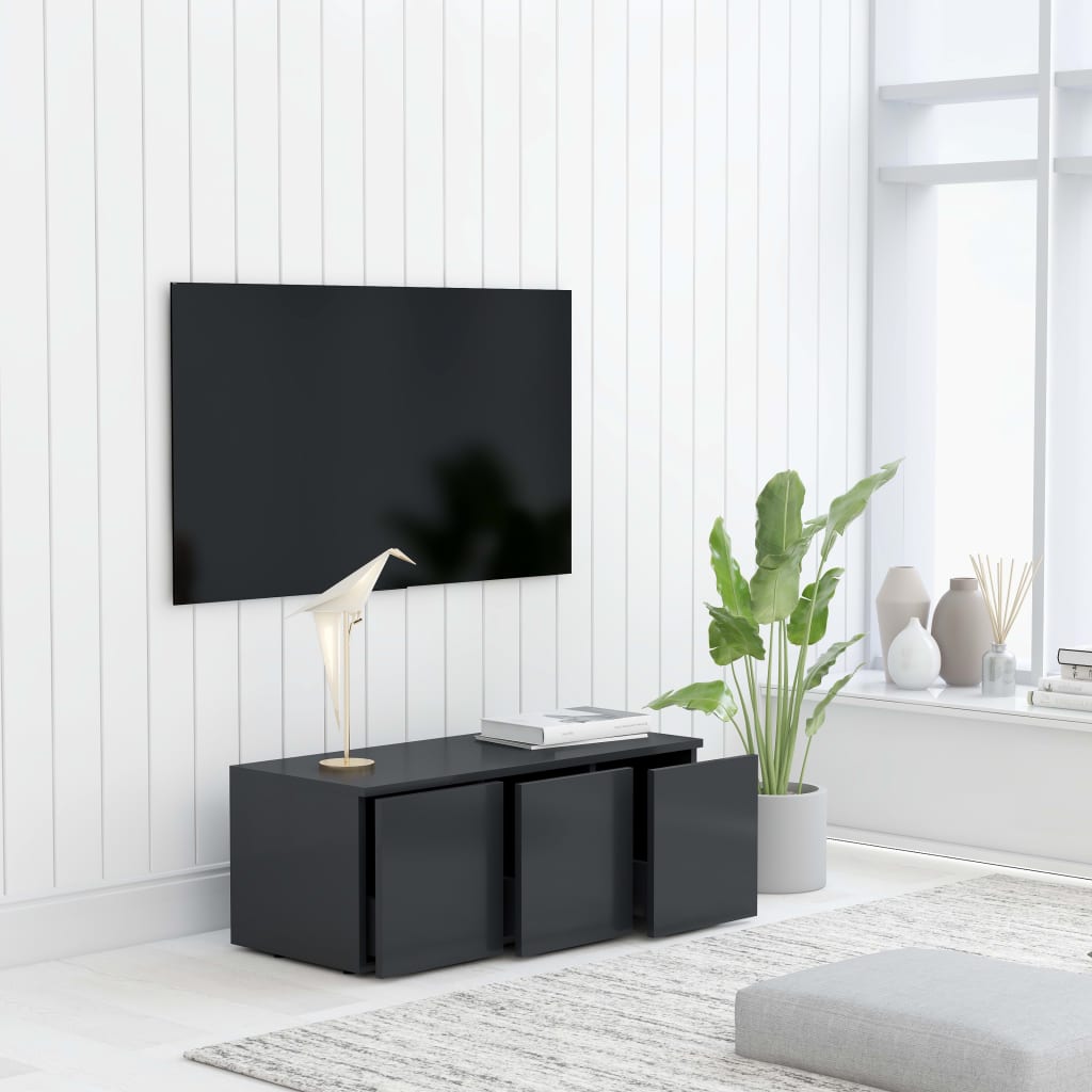 TV Cabinet Grey 80x34x30 cm Chipboard