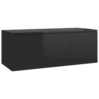 TV Cabinet High Gloss Black 80x34x30 cm Chipboard