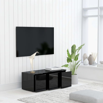 TV Cabinet High Gloss Black 80x34x30 cm Chipboard
