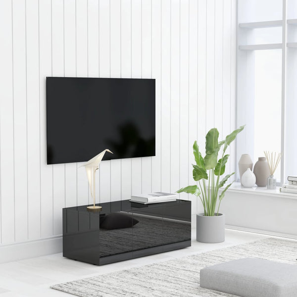  TV Cabinet High Gloss Black 80x34x30 cm Chipboard