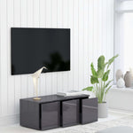 TV Cabinet High Gloss Grey 80x34x30 cm Chipboard