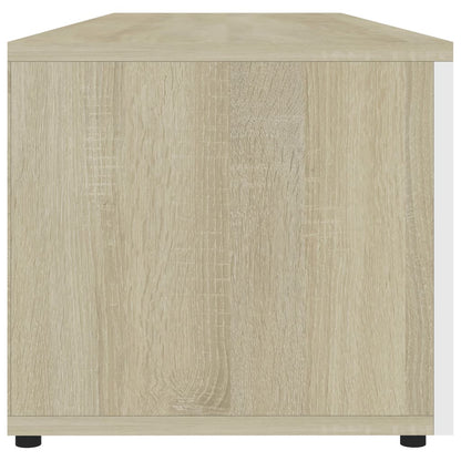 TV Cabinet White and Sonoma Oak 120x34x30 cm Chipboard