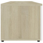 TV Cabinet White and Sonoma Oak 120x34x30 cm Chipboard