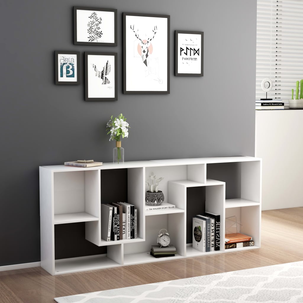 Book Cabinet White Engineered Wood