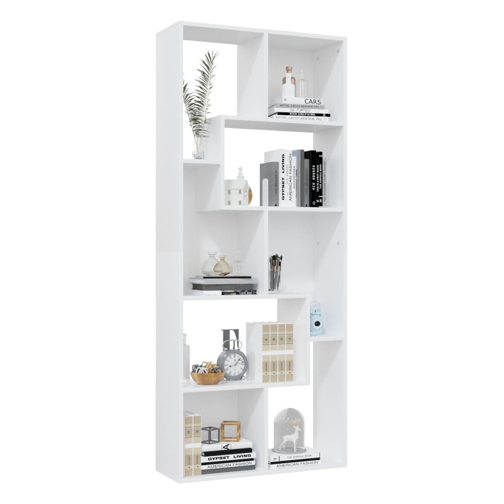 Book Cabinet White Engineered Wood