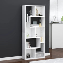 Book Cabinet White Engineered Wood