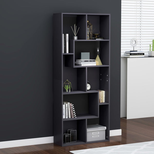  Book Cabinet Grey 67x24x161 cm Chipboard