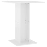 Bistro Table High Gloss White 60x60x75 cm Chipboard