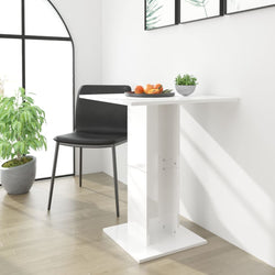 Bistro Table High Gloss White 60x60x75 cm Chipboard