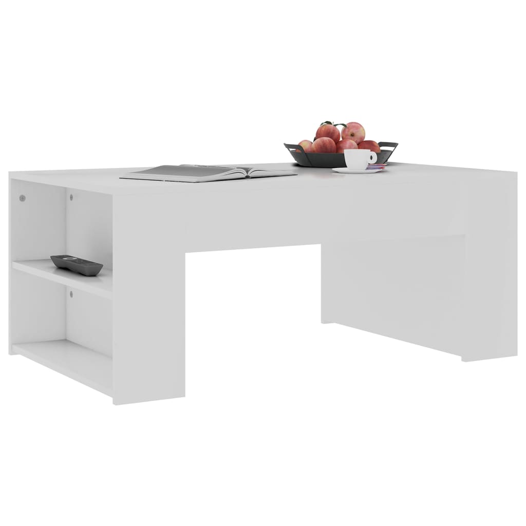 Coffee Table White Chipboard - 100×60×42cm
