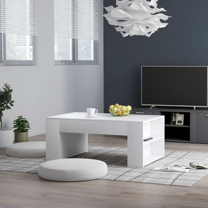 Coffee Table White Chipboard - 100×60×42cm