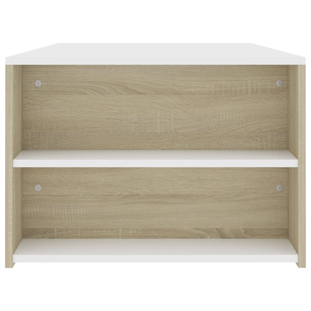 Coffee Table White and Sonoma Oak 100x60x42 cm Chipboard