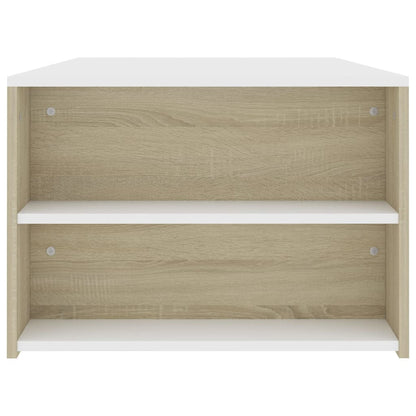 Coffee Table White and Sonoma Oak 100x60x42 cm Chipboard