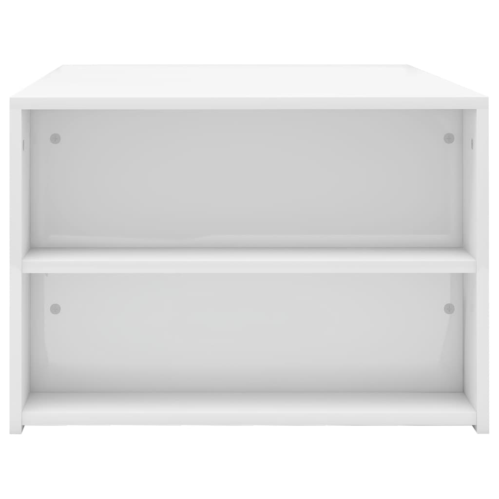 Coffee Table High Gloss White Chipboard - 100×60×42cm