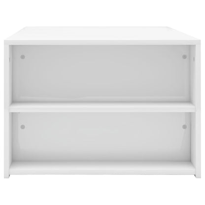 Coffee Table High Gloss White Chipboard - 100×60×42cm