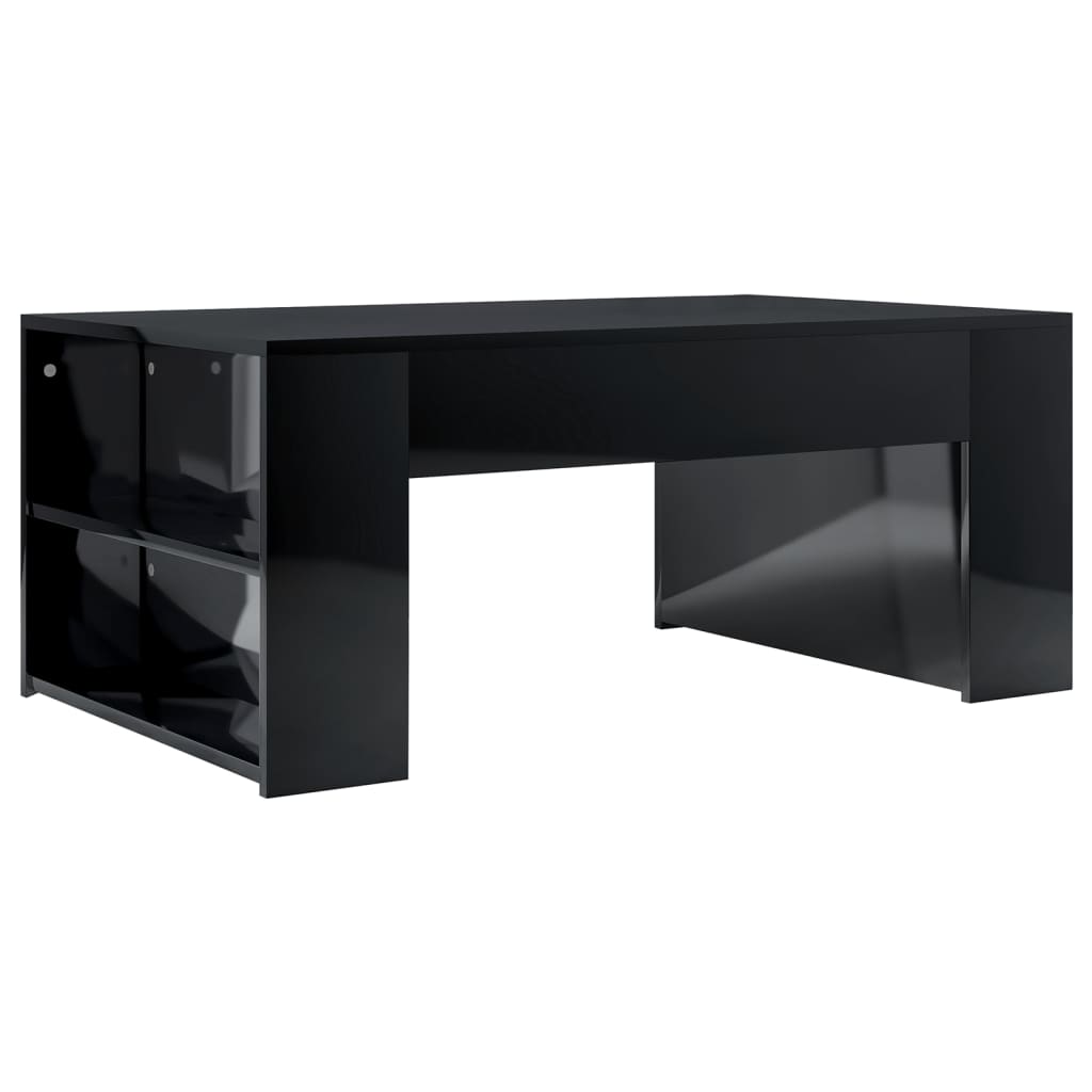 Coffee Table High Gloss Black 100x60x42 cm Chipboard