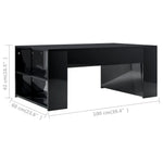 Coffee Table High Gloss Black 100x60x42 cm Chipboard
