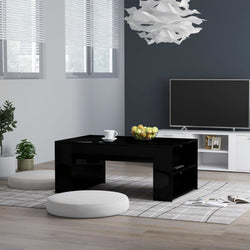 Coffee Table High Gloss Black 100x60x42 cm Chipboard