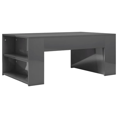 Coffee Table High Gloss Grey Chipboard