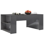 Coffee Table High Gloss Grey 100x60x42 cm Chipboard