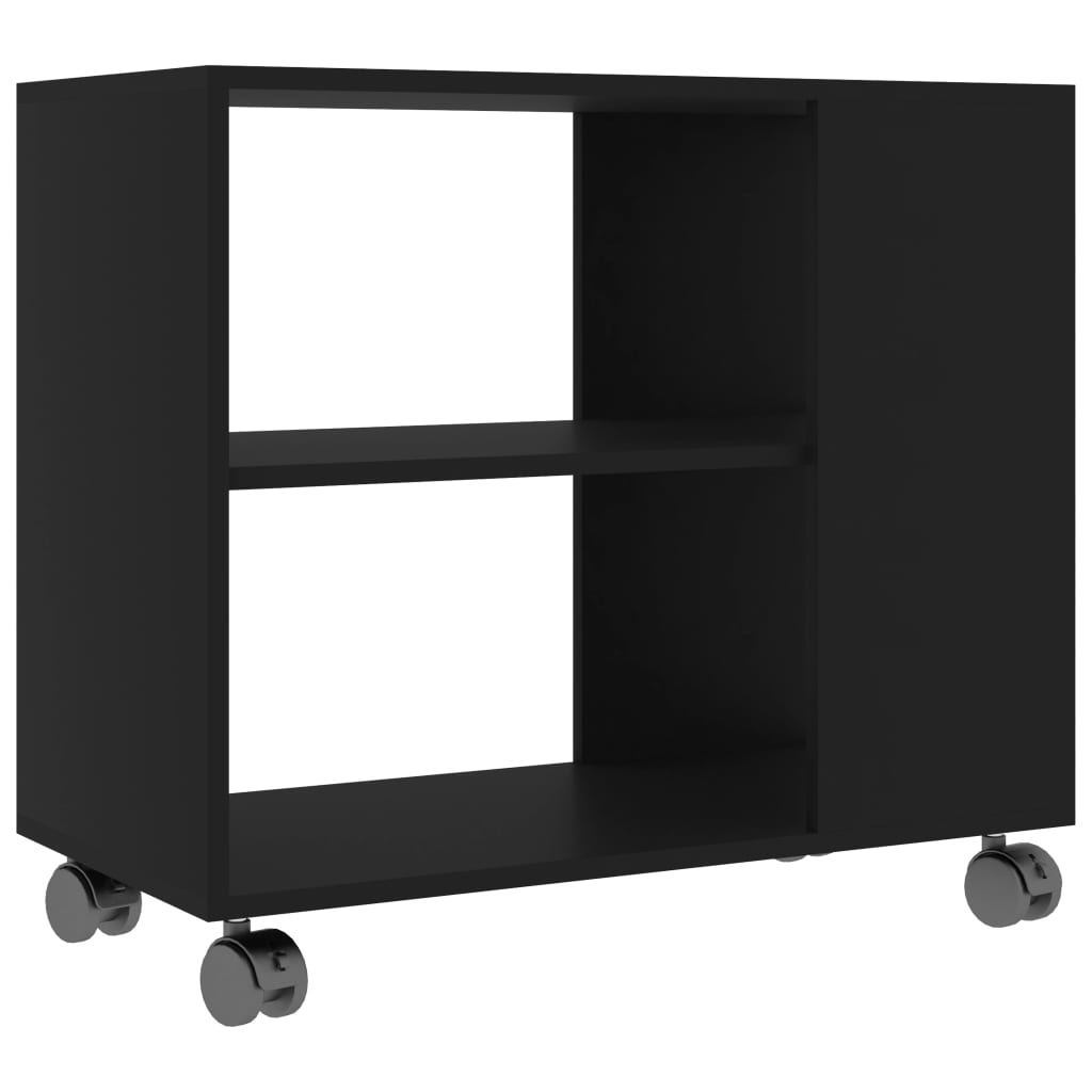 Side Table Black 70x35x55 cm Chipboard