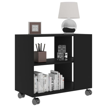 Side Table Black 70x35x55 cm Chipboard