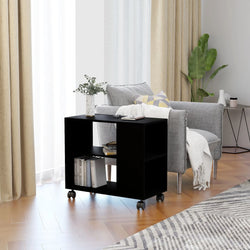 Side Table Black 70x35x55 cm Chipboard