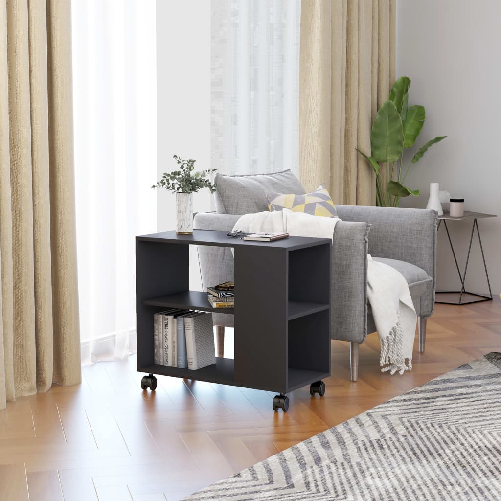 Side Table Grey 70x35x55 cm Chipboard