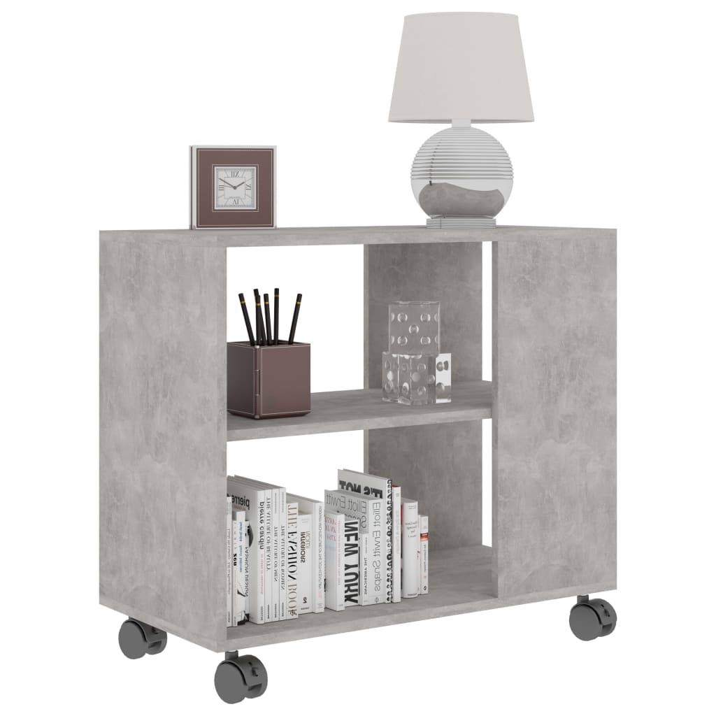 Side Table Concrete Grey 70x35x55 cm Chipboard