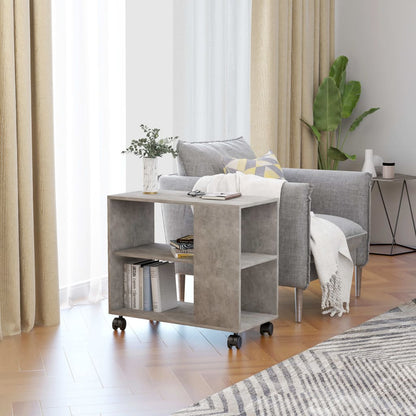 Side Table Concrete Grey 70x35x55 cm Chipboard