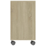 Side Table White and Sonoma Oak 70x35x55 cm Chipboard