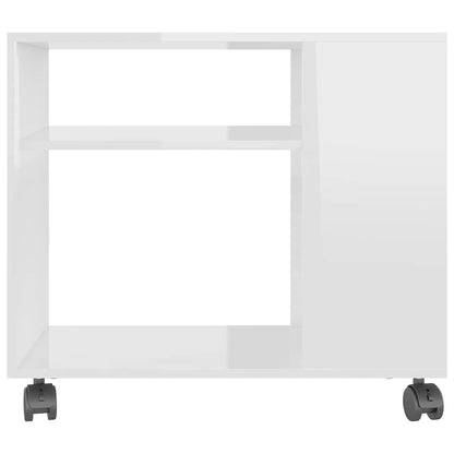 Side Table High Gloss White 70x35x55 cm Chipboard