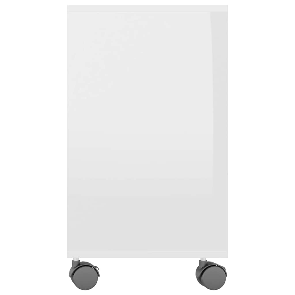 Side Table High Gloss White 70x35x55 cm Chipboard