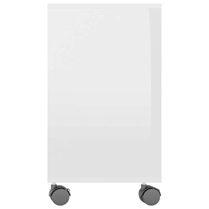 Side Table High Gloss White 70x35x55 cm Chipboard
